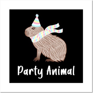 Party Animal Capybara Birthday Posters and Art